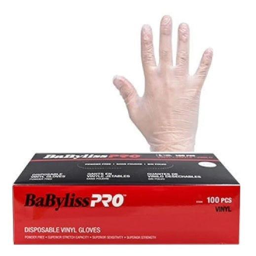 BABYLISS PRO VINYL POWDER FREE GLOVES 100/BOX